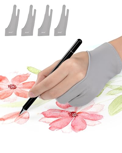 OTraki 4 Stück Antifouling Handschuh Artist Glove 7x18.3cm Zeichnen Künstler Handschuh für Grafiktablett Graphics Tablet Pen-Monitor Drawing Tablet von OTraki