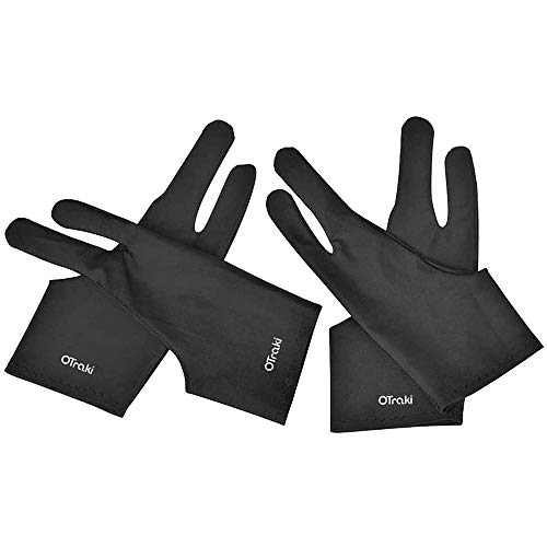 OTraki 4 Pack Artist Glove Elastisch Antifouling Handschuh Drawing Glove Zeichnen Künstler Handschuh für Grafiktablett Graphics Tablet Pen-Monitor Drawing Tablet Light Box Verfolgenbrett M-8.2x20cm von OTraki