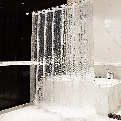 OTraki Duschvorhang 200 x 200 cm Anti Schimmel, Eva Duschvorhänge PVC-frei Umweltfreundlich Badvorhänge Waschbar Shower Curtains 3D Wasserdicht undmit 12 Ringe Bad Vorhang Halbtransparent von OTraki