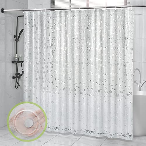 OTraki Duschvorhang 240x200 (Breite 240, Höhe 200) 100% Eva-Material Wasserdicht Antibakteriell Shower Curtains mit Gewicht Bleiblock unten für Dusche, mit 16 Duschvorhangringen von OTraki