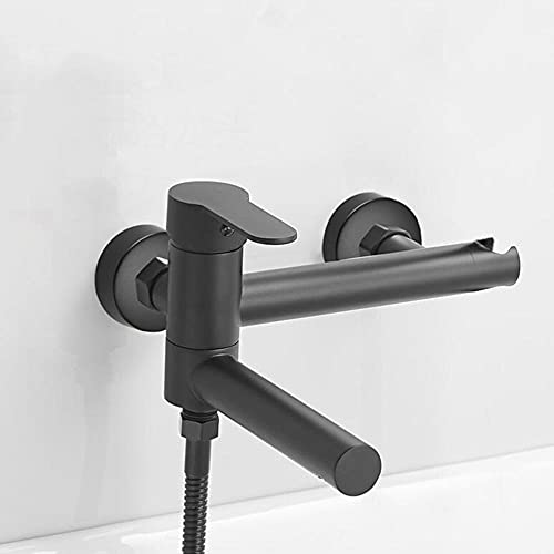 Badewanne Wasserhahnwand kalt und heißes Wasser Multifunktion gemischtes Ventil Badezimmer Duschhahnschwarz (Cromo) von OUBBDVRT