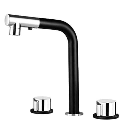 Badezimmer Wasserhahn Drei Loch kann gezogen werden Becken Wasserhahn Badewannenkante Typ Messing Washbeasin Faucet-B (a) von OUBBDVRT