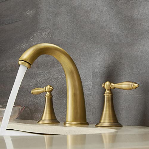 Badezimmer Wasserhahn drei Loch Messing antikes heißes Wasser und kaltes Wasser Badezimmer Waschbecken Wasserhahn Badezimmer Wasserhahn drei Loch Messing antikes heißes Wasser und kaltes Wasser Badezimmer Waschbecken Wasserhahn von OUBBDVRT