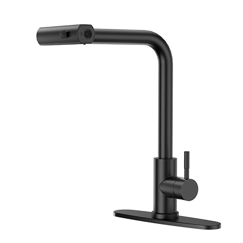 Küche Zapfhähne mit Auszug Sprühwasserfall Küche Klotz mit 360 ° Rotation 3 Modi Küchenspüle Mixer Tap Eingriff Küchenspüle mit Wasserhahn gebürstet Silber von OUBBDVRT
