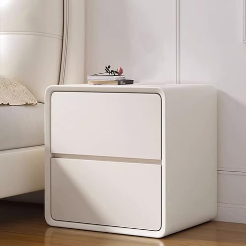 Moderne weiße Leder -Finish -Nachttisch mit 2 Schubladen großer Kapazität Nachttisch für Schlafzimmer stille Schiene Keine Baugruppe benötigt 40 x 40 x 47 cm Moderne weiße Leder -Finish -Nachttisch mit 2 Schubladen großer Kapazität Nachttisch für Schlafzimmer stille Schiene Keine Baugruppe benötigt 40 x 40 x 47 cm von OUBBDVRT