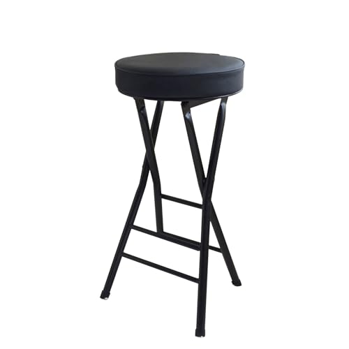 OUBBDVRT Backless Klappstange Hocker Tragbarer Innenschalterhöhe Stuhl für Küchen- und Rec -Zimmer Kompakte Falthocker (Weiß 25in) Platz sparende Design Easy Lagersaufbewahrung von OUBBDVRT