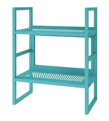 OUBBDVRT Bücherregal Bücherregal Aufbewahrungsorganisator 2-stufig Buchhandel Schmiedeeisen Desktop Buchregal Lagerregal Bücherregal Speicher für Wohnzimmer Schlafzimmer (schwarz) von OUBBDVRT