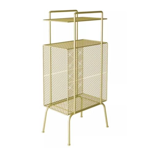 OUBBDVRT Bücherregal Bücherregal Lagerorganisator Schmiedeeisen Bücherregal Moderne minimalistische Bodenregale Nachteile Lagern Wohnzimmer Ecke Haus (Gold) von OUBBDVRT