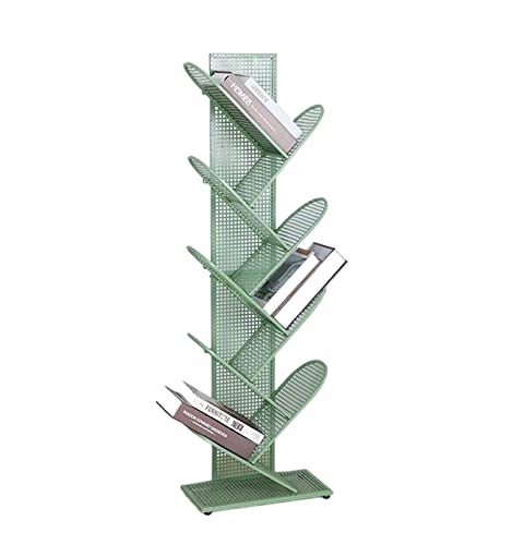 OUBBDVRT Bücherregal Bücherregal Storage Organizer Bücherregal mit Schrank 9-Tier-Baumbuchhandel Kompakt-Lager Rack Metall Grid Stehbuchregal Kleiner Space Book Shees Rack (GRÜN) von OUBBDVRT