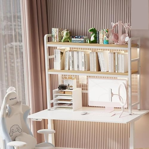 OUBBDVRT Bücherregal Bücherregalspeicher Organizer Desktop Bücherregal Storage Rack Schlafsaal DEK-Buchregale 2-Tier-Eisen- und Dichteplatine Desktop Display Ständer (schwarz, 115 * 20 * 98 cm) von OUBBDVRT