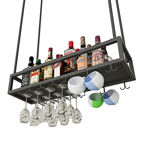 OUBBDVRT Decke Hanging Bar Einheit Weinregal Eisen Kunst Wandmontage Stemware Brille Aufbewahrungsregal ideal für Restaurants und Unterschrankküchen Dekoration OUBBDVRT Decke Hanging Bar Einheit Weinregal Eisen Kunst Wandmontage Stemware Brille Aufbewahrungsregal ideal für Restaurants und Unterschrankküchen Dekoration von OUBBDVRT