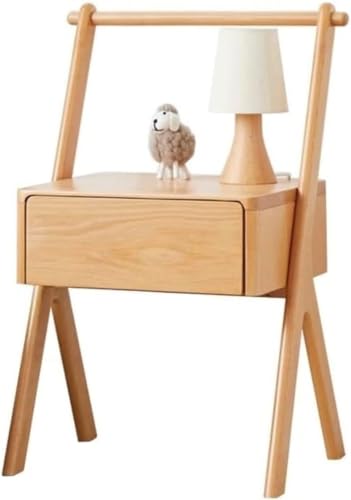 OUBBDVRT Einfacher Holz Nachttisch mit Regal Moderner Nachttisch für Schlafzimmer oder Wohnzimmer von OUBBDVRT