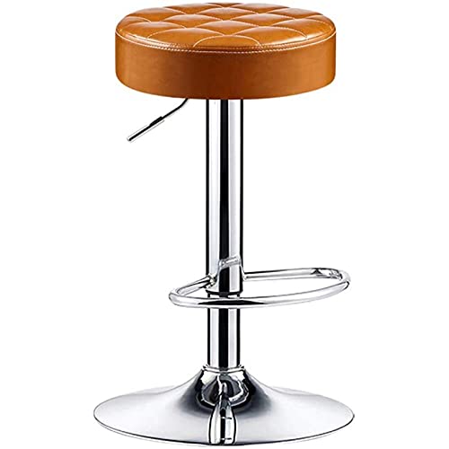 OUBBDVRT Einstellbare Höhe Schwenkbarschhocker Retro Industrial Design mit PU -Ledersitz ideal für Büro- und Spa -Nutzung 60 80 cm (23 31 Zoll) Gelbbrauner Perfekter Zahnstuhl. von OUBBDVRT