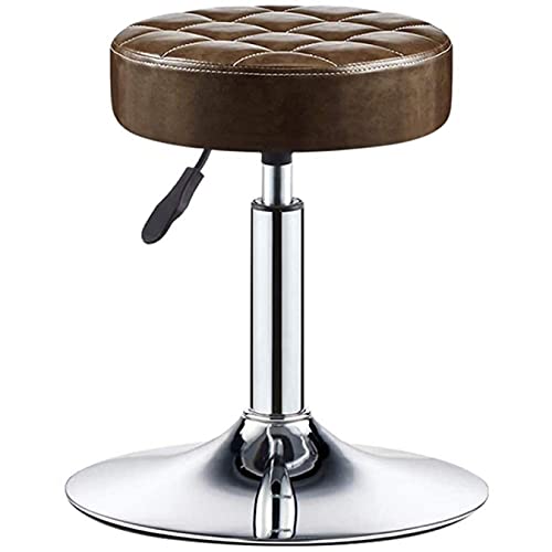 OUBBDVRT Einstellbare Höhe Schwenkbarschhocker Retro Industrial Design mit PU -Ledersitz ideal für Büro- und Spa -Nutzung 60 80 cm (23 31 Zoll) Gelbbrauner Perfekter Zahnstuhl. von OUBBDVRT