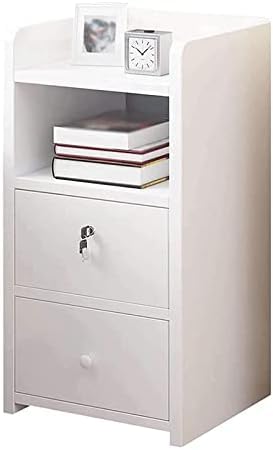 OUBBDVRT Elegantes Planken -Nachttisch mit Schloss 2 Schubladen und platzsparendes Design für Schlafzimmersofa und Ecke Moderner Nachttischschrank für Lagerung und Stil von OUBBDVRT