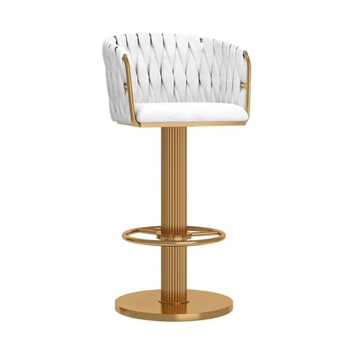 OUBBDVRT Gold Velvet Schwenkbarhocker Verstellbarer Thekenhöhe Barhocker mit Rücken für Kücheninsel Modern Home Bar Stuhl von OUBBDVRT