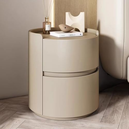 OUBBDVRT Holz Nachttisch mit Schublade und Regal für Schlafzimmer Nachttisch Aufbewahrung Wohnzimmer Endtisch Außenlederbett Braun (40 x 40 x 50 cm) von OUBBDVRT