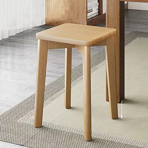 OUBBDVRT Holzküchenhocker mit weichem Kissen, stapelbare Barhocker mit Barhöhe, Rückenfreier moderner Esstuhl für Kücheninsel, Bar - 31 x 31 x 45 cm von OUBBDVRT