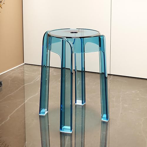 OUBBDVRT Klare Acryl -Barhocker Stapelbare transparente Esshocker, Rückenfreie Stühle für Zuhause, Café, Innen-/Außenanwendung (Set von 4, Farbe: Grau) von OUBBDVRT