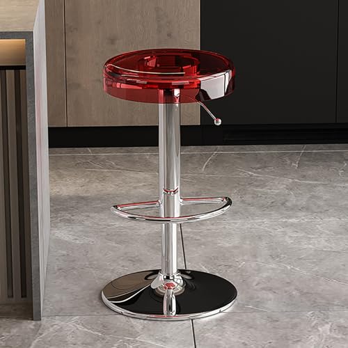 OUBBDVRT Klarer Acrylstangenhocker - Verstellbare Stühle der Theke der Theke mit schwarz OUBBDVRT Klarer Acrylstangenhocker - Verstellbare Stühle der Theke der Theke mit schwarz von OUBBDVRT