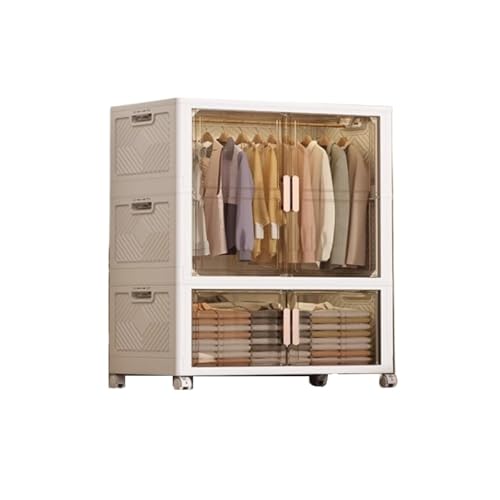 OUBBDVRT Kleiderschrank für Schlafzimmer tragbare Schrank Garderobe für Kleidungsorganisator Lagerregal Klappkleidung Kleiderschrank für Heimwohnung (72 x 60 x 38 cm) von OUBBDVRT