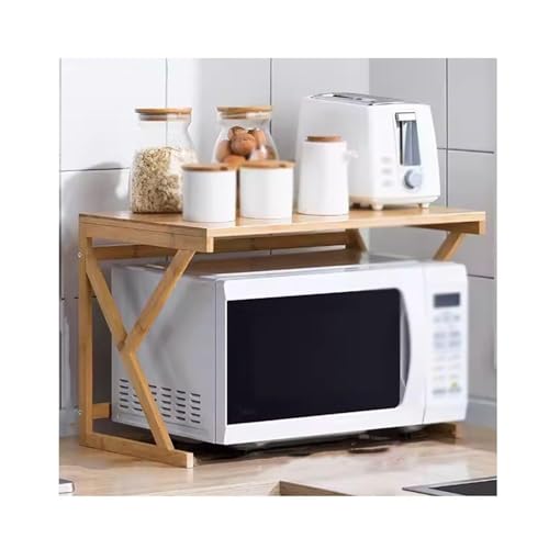 OUBBDVRT Mikrowellenregal für Küchenholzmikrowellen -Ofen -Theke Counter Rack Pots Küchenversorgungen Tischgeschirr Aufbewahrungssparung Küchenraum Küchenständer (36x37x53 cm) von OUBBDVRT
