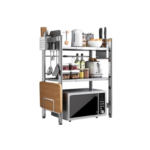 OUBBDVRT Mikrowellenschelf für Küche verdickte Edelstahl Küchenlagerregal mehrschichtiger Rack Rack bodenstarke Mikrowellenofen Home Lager Rack Küchenständer von OUBBDVRT