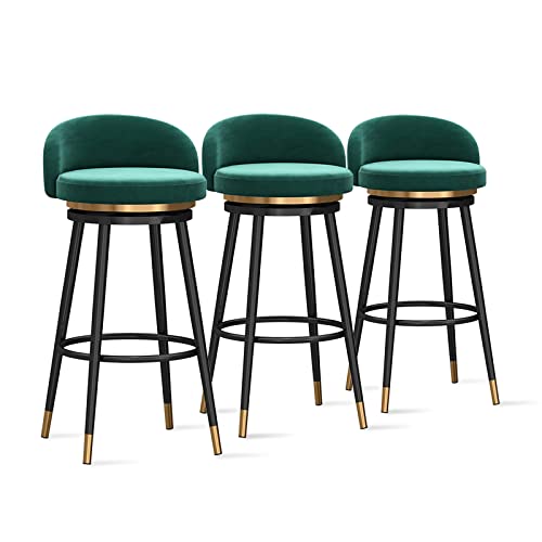OUBBDVRT Moderne Velvet Bar Hocker - 360 ° Drehschalterhöhe Stühle mit Rücken für Kücheninsel und Frühstücksbar - Sitzgelegenheiten für das Restaurant mit gepolsterter Bar, 1 Stcs von OUBBDVRT