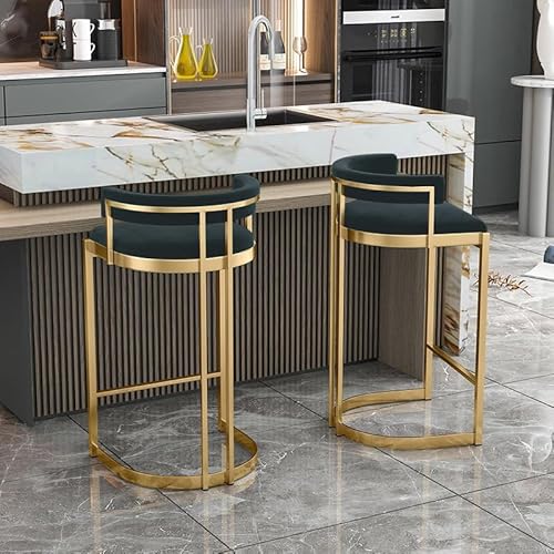 OUBBDVRT Moderne Velvet Bar Hocker mit Rücken- und Fußstützen -Zählerhöhe Barhocker für Kücheninsel Indoor/Outdoor -Stühle unterstützt bis zu 330 Pfund Stühle OUBBDVRT Moderne Velvet Bar Hocker mit Rücken- und Fußstützen -Zählerhöhe Barhocker für Kücheninsel Indoor/Outdoor -Stühle unterstützt bis zu 330 Pfund Stühle von OUBBDVRT