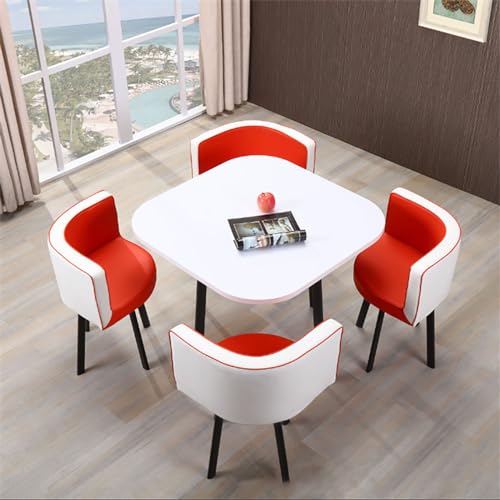 OUBBDVRT Moderne kleine runde Esstisch Set - 31,5 "Küchenfrühstücksbarmöbel mit Stühlen - stilvoller Konferenztisch für Esszimmer & Küche - 80x75 cm OUBBDVRT Moderne kleine runde Esstisch Set - 31,5 "Küchenfrühstücksbarmöbel mit Stühlen - stilvoller Konferenztisch für Esszimmer & Küche - 80x75 cm von OUBBDVRT