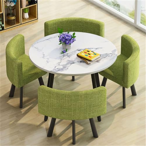 OUBBDVRT Moderne kleine runde Esstisch Set - 31,5 "Küchenfrühstücksbarmöbel mit Stühlen - stilvoller Konferenztisch für Esszimmer & Küche - 80x75 cm OUBBDVRT Moderne kleine runde Esstisch Set - 31,5 "Küchenfrühstücksbarmöbel mit Stühlen - stilvoller Konferenztisch für Esszimmer & Küche - 80x75 cm von OUBBDVRT