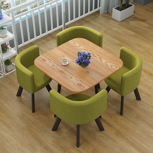 OUBBDVRT Moderne runde Frühstücksbar Esstisch Set mit Stühlen - stilvolle Küchenmöbel für Haus, Garten und Restaurant - 80x75 cm (31,5x29.5in) Konferenztisch von OUBBDVRT