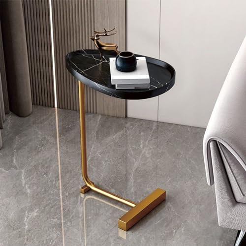 OUBBDVRT Moderner C -förmiger Metallbein -Endtisch für Wohnzimmer und Schlafzimmer Kleiner Niventisch Nachttisch -Sofa -Tabletttisch für Couch Arm 30 * 36 * 62 cm Höhe von OUBBDVRT