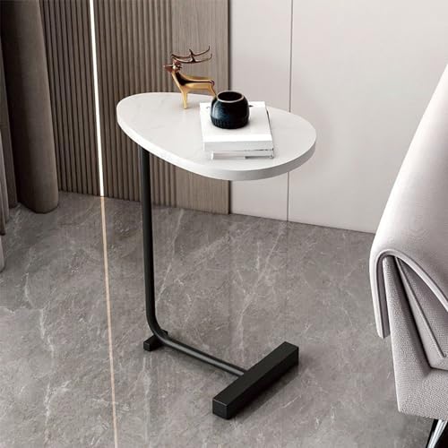 OUBBDVRT Moderner Kleiner Beistelltisch mit C -förmigen Metallbeinen Endtisch für Wohnzimmer Nachttisch für Schlafzimmersofa Tabletttisch für Couch Arm 30 * 36 * 62 cm von OUBBDVRT