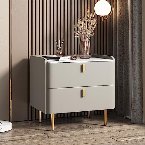 OUBBDVRT Moderner Nachttisch mit 2 Schubladen stilvoller Nachttisch für Schlafzimmer kompaktes Aufbewahrungsschrank für kleine Räume skandinavisches Design für Wohnzimmer/Schlafzimmer von OUBBDVRT