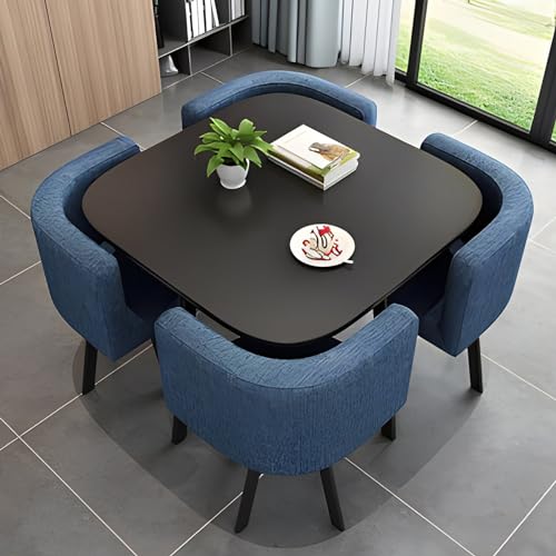 OUBBDVRT Moderner Quadrat-Esstisch mit 4 Stühlen, platzsparende Küchen- und Konferenztisch, stilvoller Holzbartisch zum Frühstück und Empfang, perfekt für kleine Räume OUBBDVRT Moderner Quadrat-Esstisch mit 4 Stühlen, platzsparende Küchen- und Konferenztisch, stilvoller Holzbartisch zum Frühstück und Empfang, perfekt für kleine Räume von OUBBDVRT