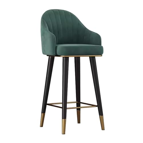 OUBBDVRT Moderner Samt -Schwenkbarhoel mit Rückenlehne für Kücheninsel und Pub Counter Height Bar Stuhl für Esszimmer Grün (Sitzhöhe 65 cm) von OUBBDVRT
