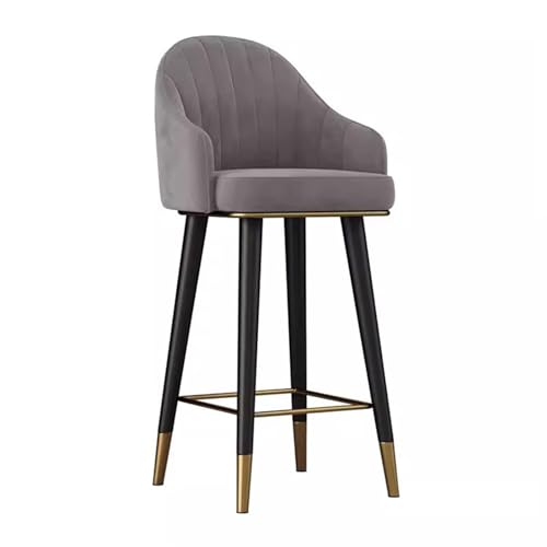 OUBBDVRT Moderner Samt -Schwenkbarhoel mit Rückenlehne für Kücheninsel und Pub Counter Height Bar Stuhl für Esszimmer Grün (Sitzhöhe 65 cm) von OUBBDVRT