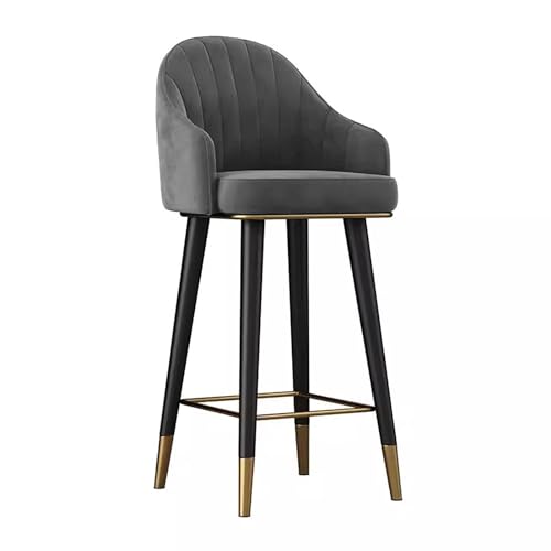 OUBBDVRT Moderner Samt -Schwenkbarhoel mit Rückenlehne für Kücheninsel und Pub Counter Height Bar Stuhl für Esszimmer Grün (Sitzhöhe 65 cm) von OUBBDVRT