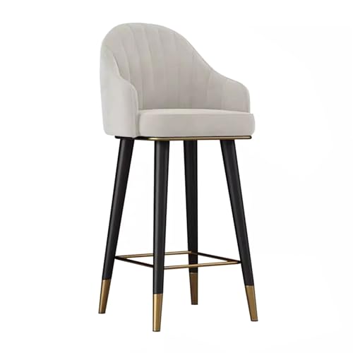 OUBBDVRT Moderner Samt -Schwenkbarhoel mit Rückenlehne für Kücheninsel und Pub Counter Height Bar Stuhl für Esszimmer Grün (Sitzhöhe 65 cm) von OUBBDVRT