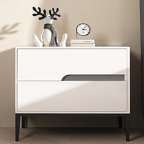 OUBBDVRT Moderner massives Holz Nachttisch mit kreativer Lederschubladengriff Multi -Farb -Großkapazität ideal für Wohnzimmer und Schlafzimmerdekoration von OUBBDVRT