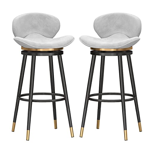 OUBBDVRT Set von 2 Schwenkstangenhocker, Samt mit gebogenem Rücken, Luxusschalterstühle mit Fußstütze für Küche und Frühstück, Schwarze Beine, 65 cm Sitzhöhe, weiße Farbe OUBBDVRT Set von 2 Schwenkstangenhocker, Samt mit gebogenem Rücken, Luxusschalterstühle mit Fußstütze für Küche und Frühstück, Schwarze Beine, 65 cm Sitzhöhe, weiße Farbe von OUBBDVRT