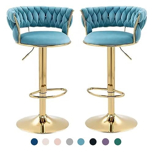 OUBBDVRT Set von 2 luxuriösen Creme Gold Velvet Schwenkbarhocker mit Rücken - einstellbare Counterhöhe Kücheninselstühle - Elegantes modernes Design OUBBDVRT Set von 2 luxuriösen Creme Gold Velvet Schwenkbarhocker mit Rücken - einstellbare Counterhöhe Kücheninselstühle - Elegantes modernes Design von OUBBDVRT