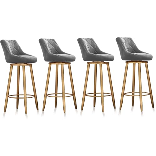 OUBBDVRT Set von 3 Schwenkstangenhodern, 65 cm Samtklopfenhöhe mit Rücken, stilvolle grüne Kücheninselsitze, goldene Beine, perfekt für Home & Pub -Nutzung OUBBDVRT Set von 3 Schwenkstangenhodern, 65 cm Samtklopfenhöhe mit Rücken, stilvolle grüne Kücheninselsitze, goldene Beine, perfekt für Home & Pub -Nutzung von OUBBDVRT