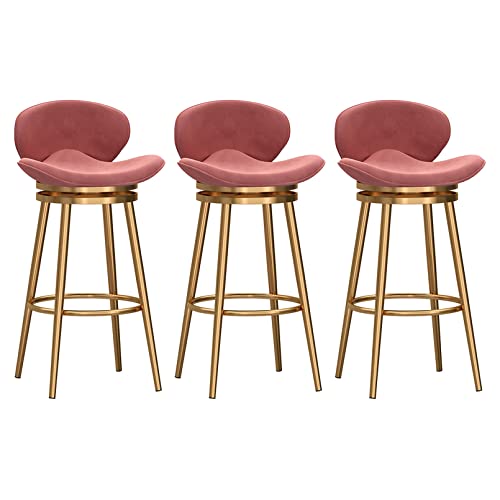 OUBBDVRT Set von 4 modernen Velvet -Schwenk -Barhocker mit Rückenlehne, 65 cm Höhe, Metallfootder - Stylish Kitchen Island & Home Bar Stühle in Grün von OUBBDVRT