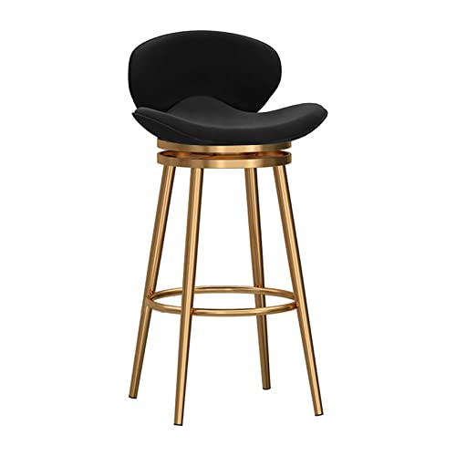 OUBBDVRT Set von 4 modernen Velvet -Schwenk -Barhocker mit Rückenlehne, 65 cm Höhe, Metallfootder - Stylish Kitchen Island & Home Bar Stühle in Grün von OUBBDVRT