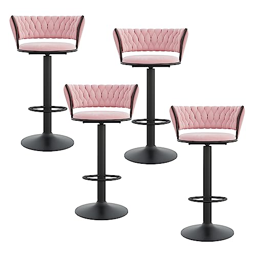 OUBBDVRT Set von 4 modernen Velvet -Schwenk -Barhockern, Tufted Barstühle mit Rücken- und Goldfußstütze für Home Bar, Kücheninsel, Esszimmer - Stylish Green Design OUBBDVRT Set von 4 modernen Velvet -Schwenk -Barhockern, Tufted Barstühle mit Rücken- und Goldfußstütze für Home Bar, Kücheninsel, Esszimmer - Stylish Green Design von OUBBDVRT