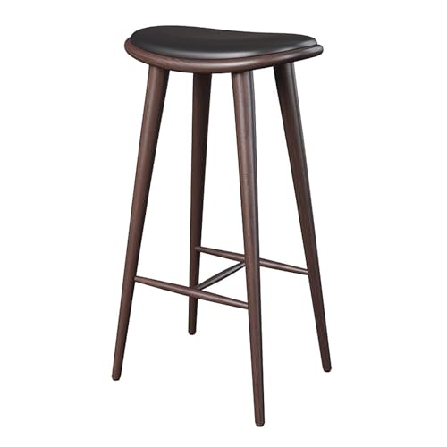 OUBBDVRT Solid Wood Barhocker mit PU -Ledersitz, stilvoller Küchenfrühstückstuhl für Kneipe, Cafés und Heimgebrauch, langlebiges und Komfortables Design von OUBBDVRT