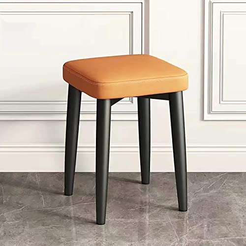 OUBBDVRT Stapelbare Quadrathocker Moderne Backless Polster -Barhocker in grünem PU -Leder, multifunktionaler Esstuhl für Küche, Klassenzimmer, Salon und Seminar (30 x 30 x 45 cm) von OUBBDVRT