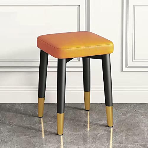 OUBBDVRT Stapelbare Quadrathocker Moderne Backless Polster -Barhocker in grünem PU -Leder, multifunktionaler Esstuhl für Küche, Klassenzimmer, Salon und Seminar (30 x 30 x 45 cm) von OUBBDVRT